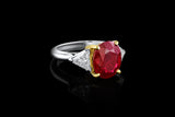 Platinum 18k Yellow Gold 6.94ct Ruby Diamond Ring, AGL Report