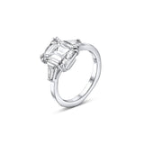 Platinum 3.02ct Emerald Cut Diamond Ring, GIA Certified