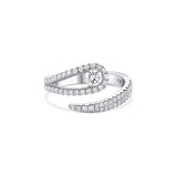 18k White Gold 0.77ctw Diamond Swirl Loop Ring