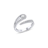 18k White Gold 0.77ctw Diamond Swirl Loop Ring