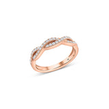 18k Rose Gold 0.38ctw Diamond Twist Band