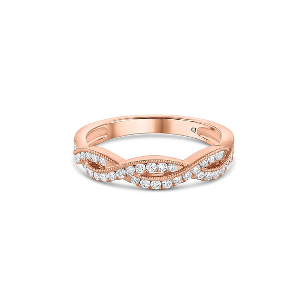 18k Rose Gold 0.38ctw Diamond Twist Band