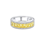 18k White Gold 1.64ctw Yellow Diamond and White Diamond Ring