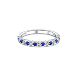 18k White Gold 0.26ctw Blue Sapphire and Diamond Band