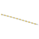 18k Yellow White Gold Colorless and Yellow Diamond Bracelet