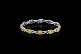 18k Yellow White Gold Colorless and Yellow Diamond Bracelet