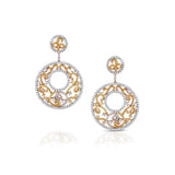 Rivière 18k Rose Gold 10.81ctw Diamond Disk Swirl Earrings