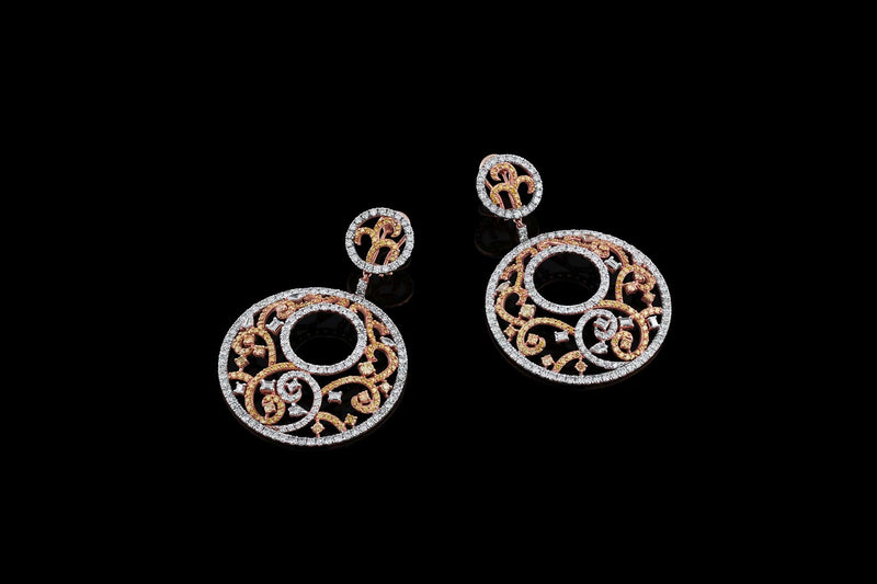 Rivière 18k Rose Gold 10.81ctw Diamond Disk Swirl Earrings – CJ Charles  Jewelers