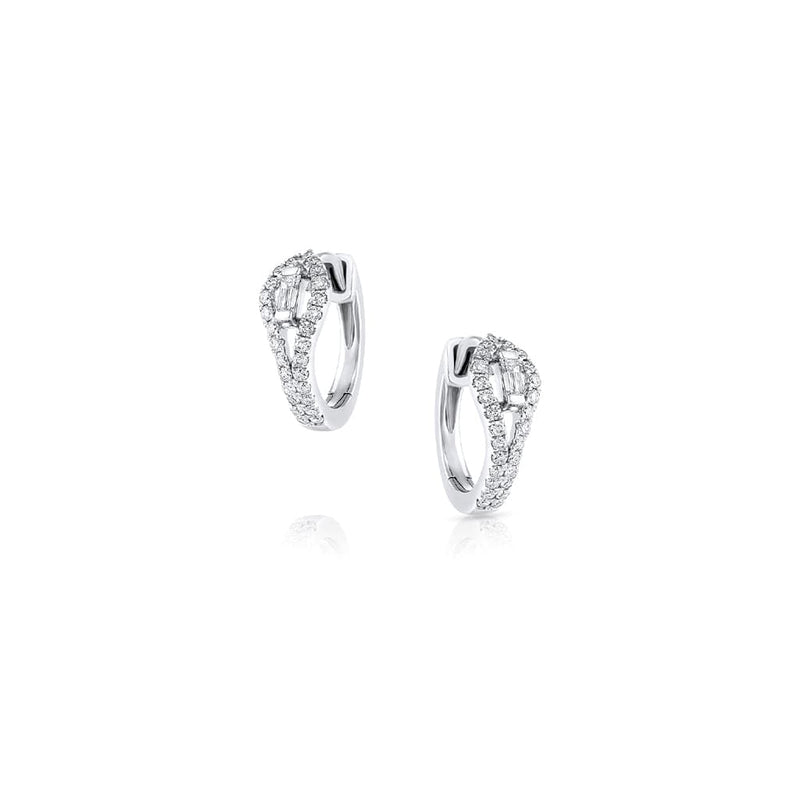 18k White Gold 0.35ctw Diamond Mini Huggie Hoop