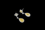 Estate Platinum Yellow Gold 12.67ctw Fancy Yellow Diamond Drop Earrings, GIA Certified