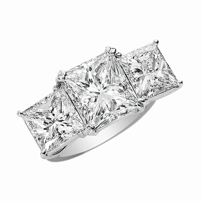 5ct Three Stone Princess Cut Diamond Ring, Riviera collection