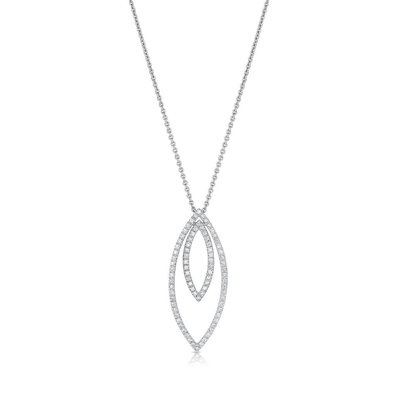 18K WHITE GOLD DIAMOND "NATASIA LEAF" PENDANT