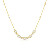 18k Yellow Gold 0.69ctw Diamond Rectangular Chain Necklace