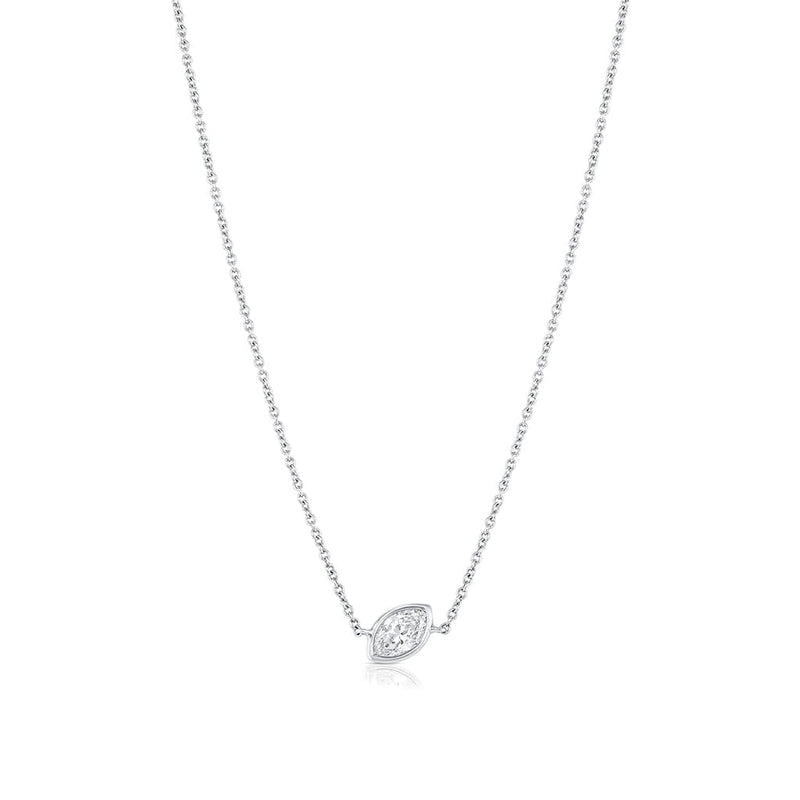 Rivière Platinum 0.49ct Marquise Diamond Pendant Necklace, GIA Certified