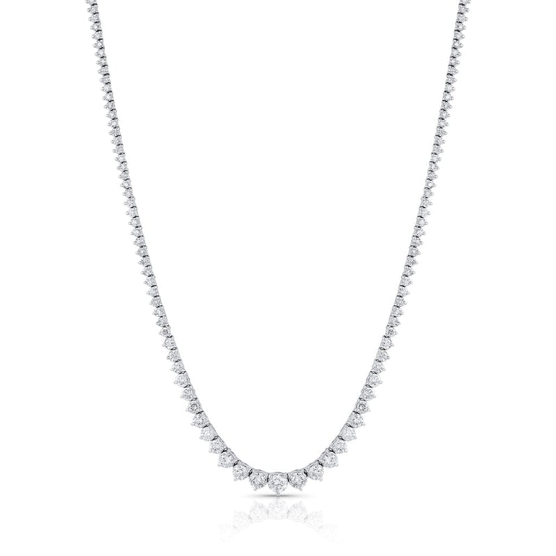 14k White Gold 14ctw Diamond graduated Necklace