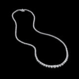 14k White Gold 14ctw Diamond graduated Necklace