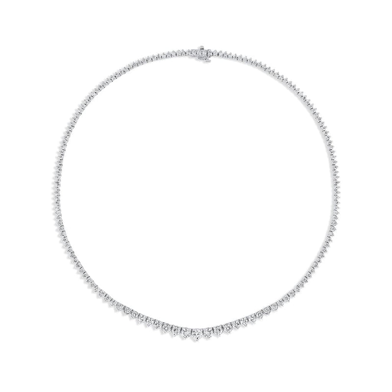 14k White Gold 14ctw Diamond graduated Necklace