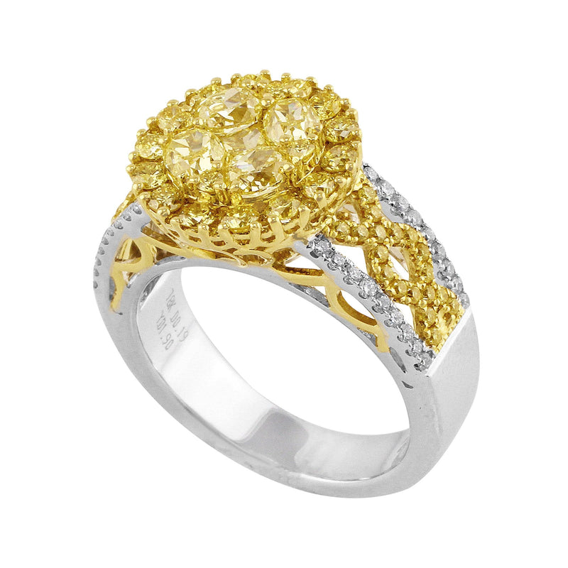 Yellow Diamond Cluster Ring