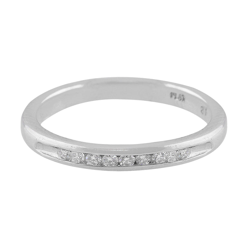 Estate Single Row Diamond Platinum Ring