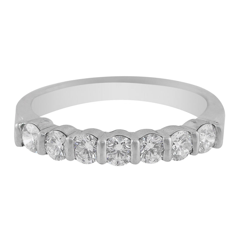 Platinum Round Brilliant Cut Diamond Band