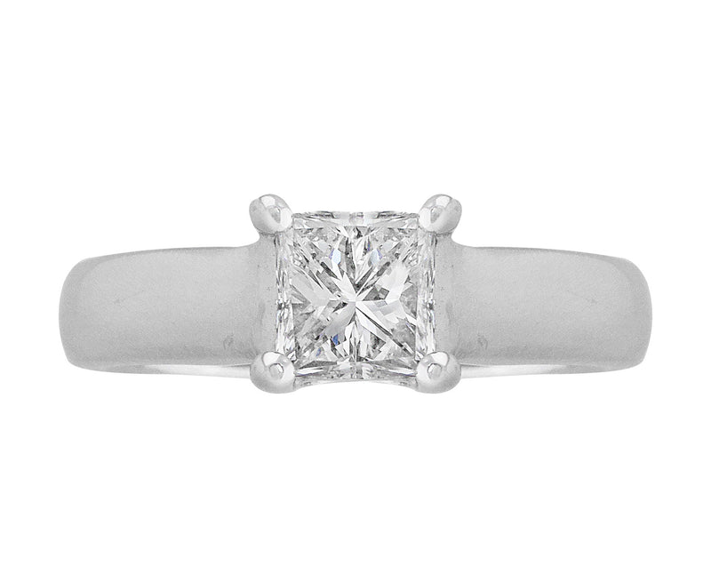 Estate 14k White Gold Princess Cut Diamond Engagement Ring