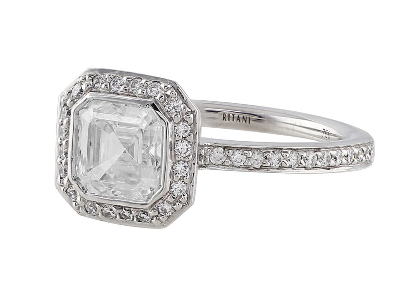 Ritani 18k White Gold Endless Love 1ct Diamond Solitaire Ring CJ