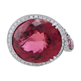 19.4ct Pink Tourmaline Pink Sapphire Diamond Ring