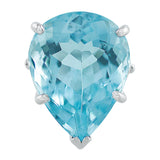 Estate 16.44ct pear-shaped Aquamarine Ring in 14k white gold