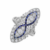 Vintage Sapphire and Diamond Infinity Ring