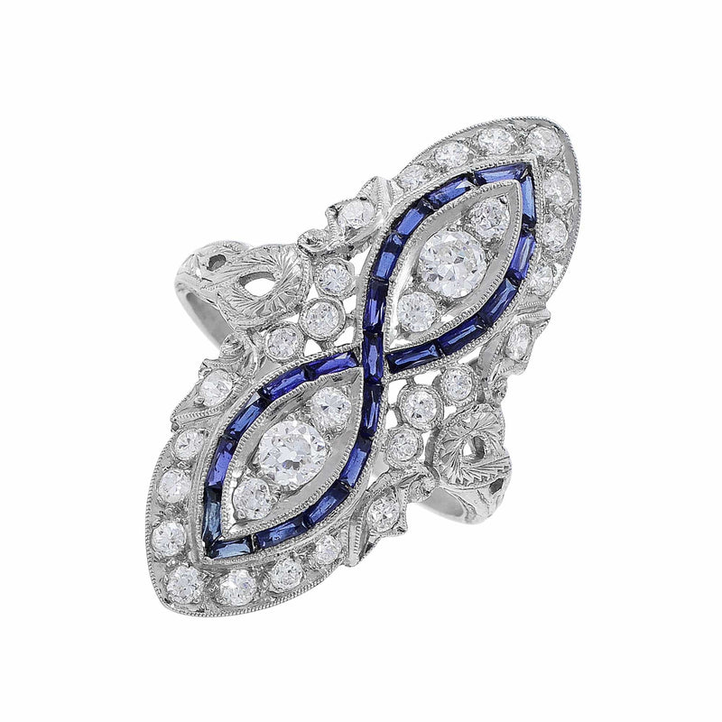 Vintage Sapphire and Diamond Infinity Ring