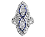 Vintage Sapphire and Diamond Infinity Ring