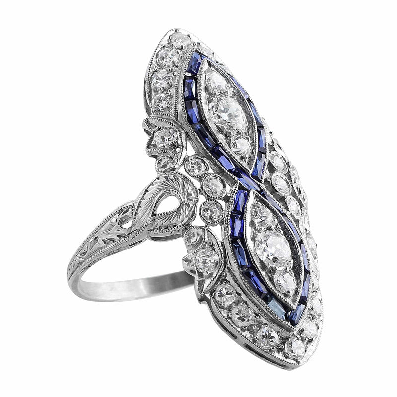 Vintage Sapphire and Diamond Infinity Ring