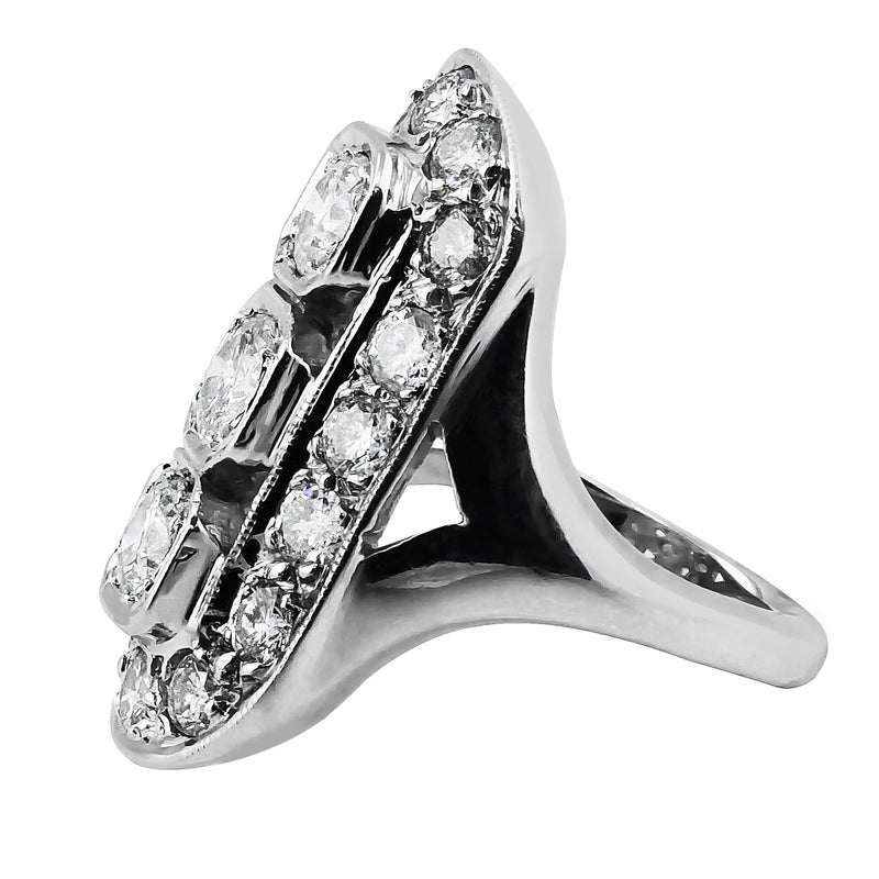 Estate Art Deco Diamond Panel Ring
