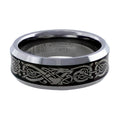 Men's Tungsten Carbide Band with Celtic Knots & Dragons
