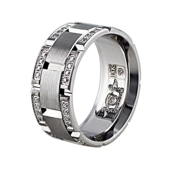 18k White Gold Diamond Link Band