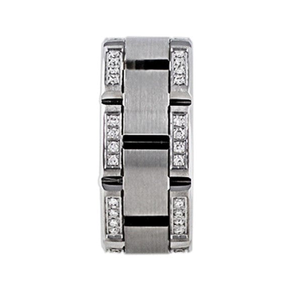 18k White Gold Diamond Link Band