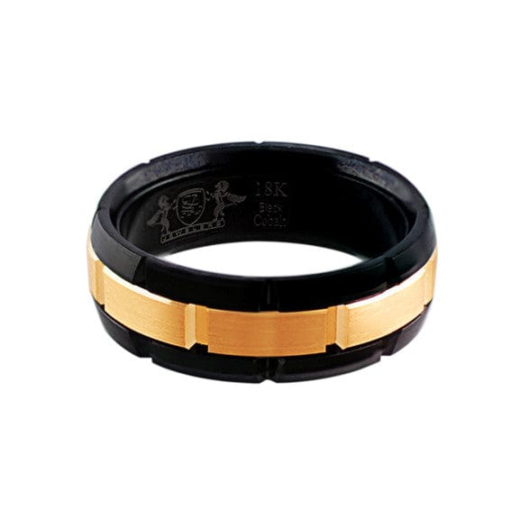 Black Cobalt 18k Rose Gold Band