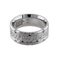 Hammered 18k White Gold Link Band