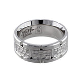 Hammered 18k White Gold Link Band