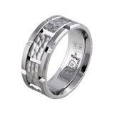 Hammered 18k White Gold Link Band