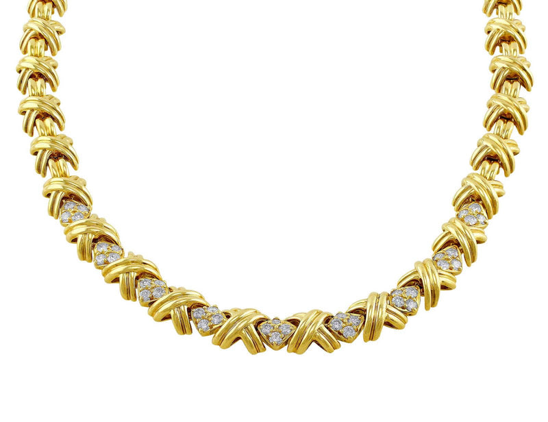 Tiffany & Co 18K Gold RARE Signature X Cross Necklace! | eBay