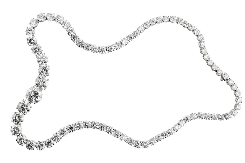 9.02 Carat Total Diamond Riviera Necklace in 18 Karat White Gold | Heritage  Gem Studio | Buy at TrueFacet