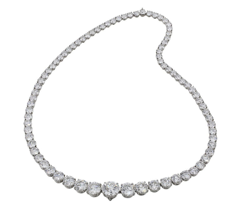 Rivi re Platinum 54ctw Diamond Graduated Necklace CJ Charles