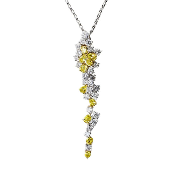 Fancy Yellow White Diamond Pendant