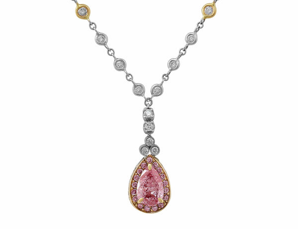 Fancy Intense Pink Diamond Necklace
