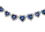 Heart Shape Sapphire Diamond Necklace