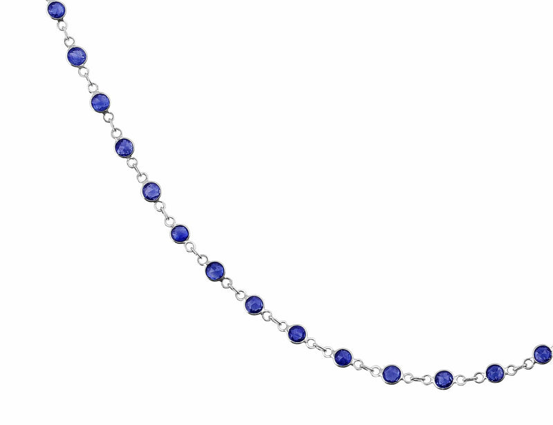 14ct bezel-set Sapphire Chain Necklace