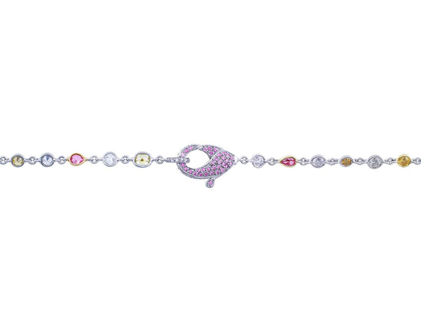 23ct Riviera Platinum Multicolor Diamond Necklace