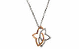 Pink and White Diamond Star Pendant Necklace