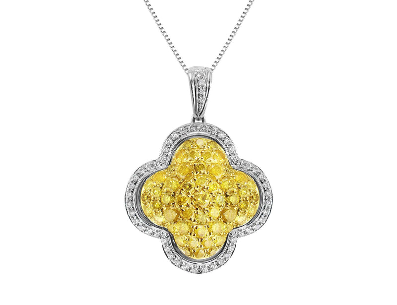Yellow and White Pave Diamond Pendant